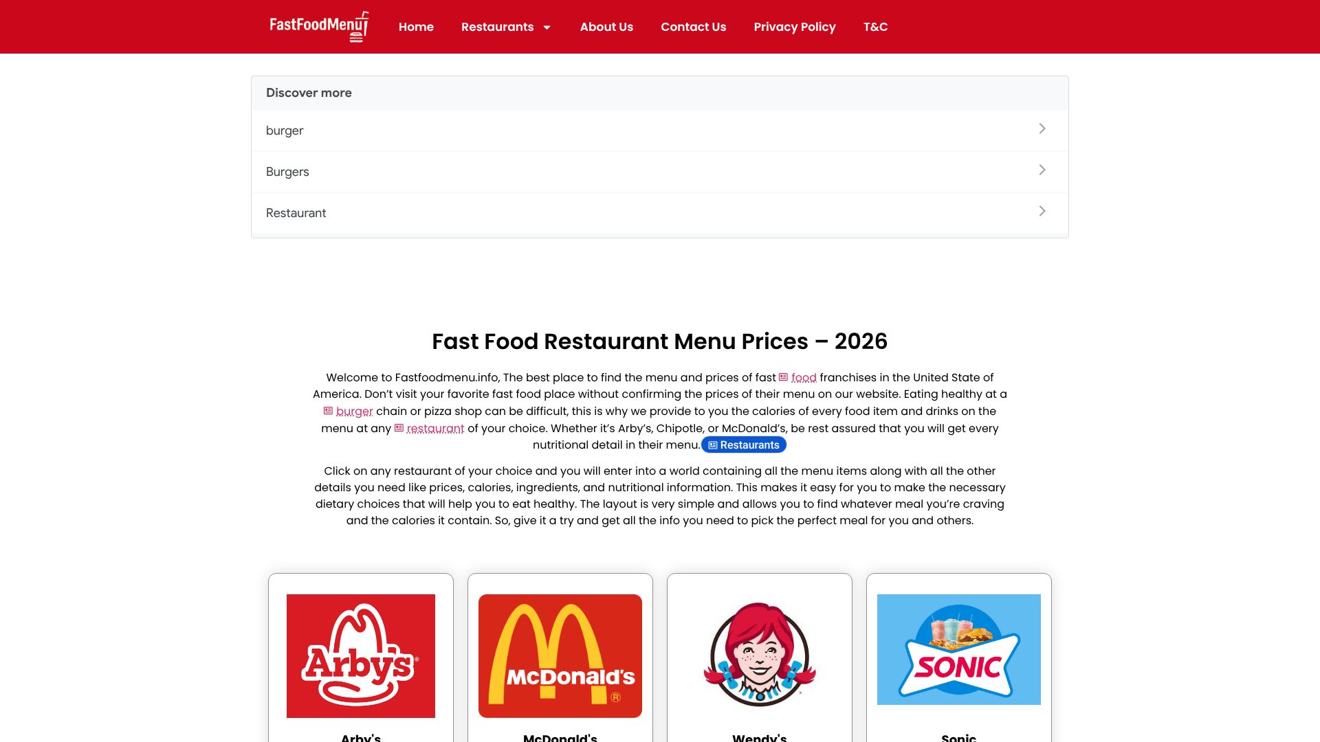 fastfoodmenu.info
